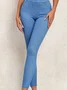 Women's Casual Plain Denim All Season Long Leggings