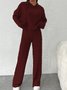 Women's Jersey Plain Daily Going Out Two Piece Set Long Sleeve Casual Spring/Fall Top With Pants Matching Set