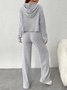 Women's Jersey Plain Daily Going Out Two Piece Set Long Sleeve Casual Spring/Fall Top With Pants Matching Set