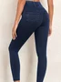 Women's Casual Plain Denim All Season Long Leggings