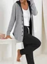 Women's Buckle Plain Daily Going Out Two Piece Set Long Sleeve Casual Spring/Fall Coat With Pants Matching Set