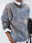 Women's Spring/Fall Ethnic Casual Long Sleeve Crew Neck Yarn/Wool Yarn Sweater