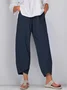 Women's Trousers Elastic Waist Straight Pants Daily Going Out Casual Pocket Stitching Cotton Plain Spring/Fall Pants