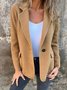 Women's Spring/Fall Outerwear Casual Plain Long Sleeve Lapel Collar Regular Blazer