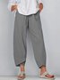 Women's Trousers Elastic Waist Straight Pants Daily Going Out Casual Pocket Stitching Cotton Plain Spring/Fall Pants