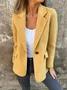 Women's Spring/Fall Outerwear Casual Plain Long Sleeve Lapel Collar Regular Blazer