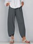 Women's Trousers Elastic Waist Straight Pants Daily Going Out Casual Pocket Stitching Cotton Plain Spring/Fall Pants