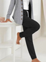 Women's Buckle Plain Daily Going Out Two Piece Set Long Sleeve Casual Spring/Fall Coat With Pants Matching Set