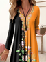 Women's Long Sleeve Summer Floral Jersey Dress V Neck Daily Going Out Casual Midi A-Line TUNIC