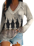 Women's Long Sleeve Tee T-shirt Spring/Fall Halloween Jersey Crew Neck Daily Going Out Casual Top