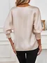 Women's Long Sleeve Blouse Spring/Fall Plain V Neck Daily Going Out Casual Top