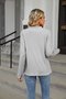 Women's Long Sleeve Blouse Spring/Fall Striped Buckle V Neck Daily Going Out Casual Top