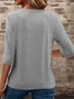 Women's Long Sleeve Blouse Spring/Fall Plain V Neck Daily Going Out Casual Top