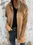 Women's Spring/Fall Outerwear Casual Plain Long Sleeve Hoodie Jacket