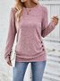 Women's Long Sleeve Blouse Spring/Fall Plain Zipper Jersey Crew Neck Daily Going Out Casual Top