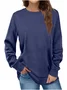 Women's Long Sleeve Tee T-shirt Spring/Fall Plain Knitted Crew Neck Daily Going Out Casual Top