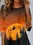 Women's Long Sleeve Tee T-shirt Spring/Fall Halloween Jersey Crew Neck Daily Going Out Casual Top