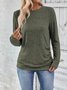 Women's Long Sleeve Blouse Spring/Fall Plain Zipper Jersey Crew Neck Daily Going Out Casual Top