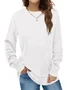 Women's Long Sleeve Tee T-shirt Spring/Fall Plain Knitted Crew Neck Daily Going Out Casual Top