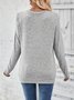 Women's Long Sleeve Blouse Spring/Fall Plain Zipper Jersey Crew Neck Daily Going Out Casual Top