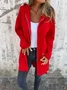 Women's Spring/Fall Outerwear Casual Plain Long Sleeve Hoodie Jacket