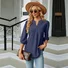 Women's Half Sleeve Shirt Summer Plain V Neck Balloon Sleeve Daily Going Out Casual Top