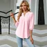 Women's Half Sleeve Shirt Summer Plain V Neck Balloon Sleeve Daily Going Out Casual Top