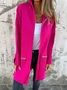 Women's Spring/Fall Outerwear Casual Plain Long Sleeve Hoodie Jacket