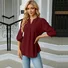 Women's Half Sleeve Shirt Summer Plain V Neck Balloon Sleeve Daily Going Out Casual Top