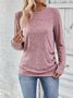 Women's Long Sleeve Blouse Spring/Fall Plain Zipper Jersey Crew Neck Daily Going Out Casual Top