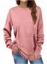 Women's Long Sleeve Tee T-shirt Spring/Fall Plain Knitted Crew Neck Daily Going Out Casual Top