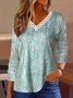 Women's Long Sleeve Tee T-shirt Spring/Fall Floral Lace Jersey V Neck Daily Going Out Casual Top