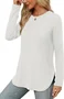 Women's Long Sleeve Tee T-shirt Spring/Fall Plain Crew Neck Daily Going Out Casual Top