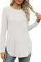 Women's Long Sleeve Tee T-shirt Spring/Fall Plain Crew Neck Daily Going Out Casual Top