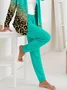 Women's Leopard Daily Going Out Two Piece Set Long Sleeve Casual Spring/Fall Coat With Pants Matching Set