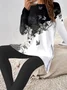 Women's Jersey Butterfly Daily Going Out Two Piece Set Long Sleeve Casual Spring/Fall Top With Pants Matching Set