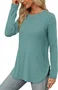 Women's Long Sleeve Tee T-shirt Spring/Fall Plain Crew Neck Daily Going Out Casual Top