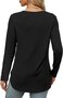 Women's Long Sleeve Tee T-shirt Spring/Fall Plain Crew Neck Daily Going Out Casual Top