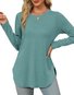 Women's Long Sleeve Tee T-shirt Spring/Fall Plain Crew Neck Daily Going Out Casual Top