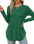 Women's Long Sleeve Tee T-shirt Spring/Fall Plain Crew Neck Daily Going Out Casual Top