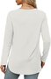 Women's Long Sleeve Tee T-shirt Spring/Fall Plain Crew Neck Daily Going Out Casual Top