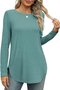 Women's Long Sleeve Tee T-shirt Spring/Fall Plain Crew Neck Daily Going Out Casual Top