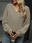 Women's Long Sleeve Tee T-shirt Spring/Fall Plain V Neck Daily Going Out Casual Top