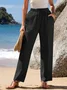 Women's Trousers Elastic Waist Straight Pants Daily Going Out Casual Drawstring Plain Spring/Fall Pants