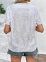 Women's Short Sleeve Blouse Summer Plain Glitter V Neck Daily Going Out Casual Top