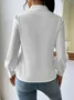 Women's Long Sleeve Blouse Spring/Fall Plain V Neck Daily Going Out Casual Top