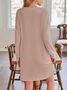 Women's Long Sleeve Summer Plain Dress Crew Neck Daily Going Out Casual Knee Length H-Line