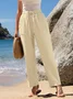 Women's Trousers Elastic Waist Straight Pants Daily Going Out Casual Drawstring Plain Spring/Fall Pants