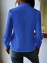 Women's Long Sleeve Blouse Spring/Fall Plain V Neck Daily Going Out Casual Top