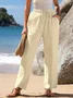 Women's Trousers Elastic Waist Straight Pants Daily Going Out Casual Drawstring Plain Spring/Fall Pants